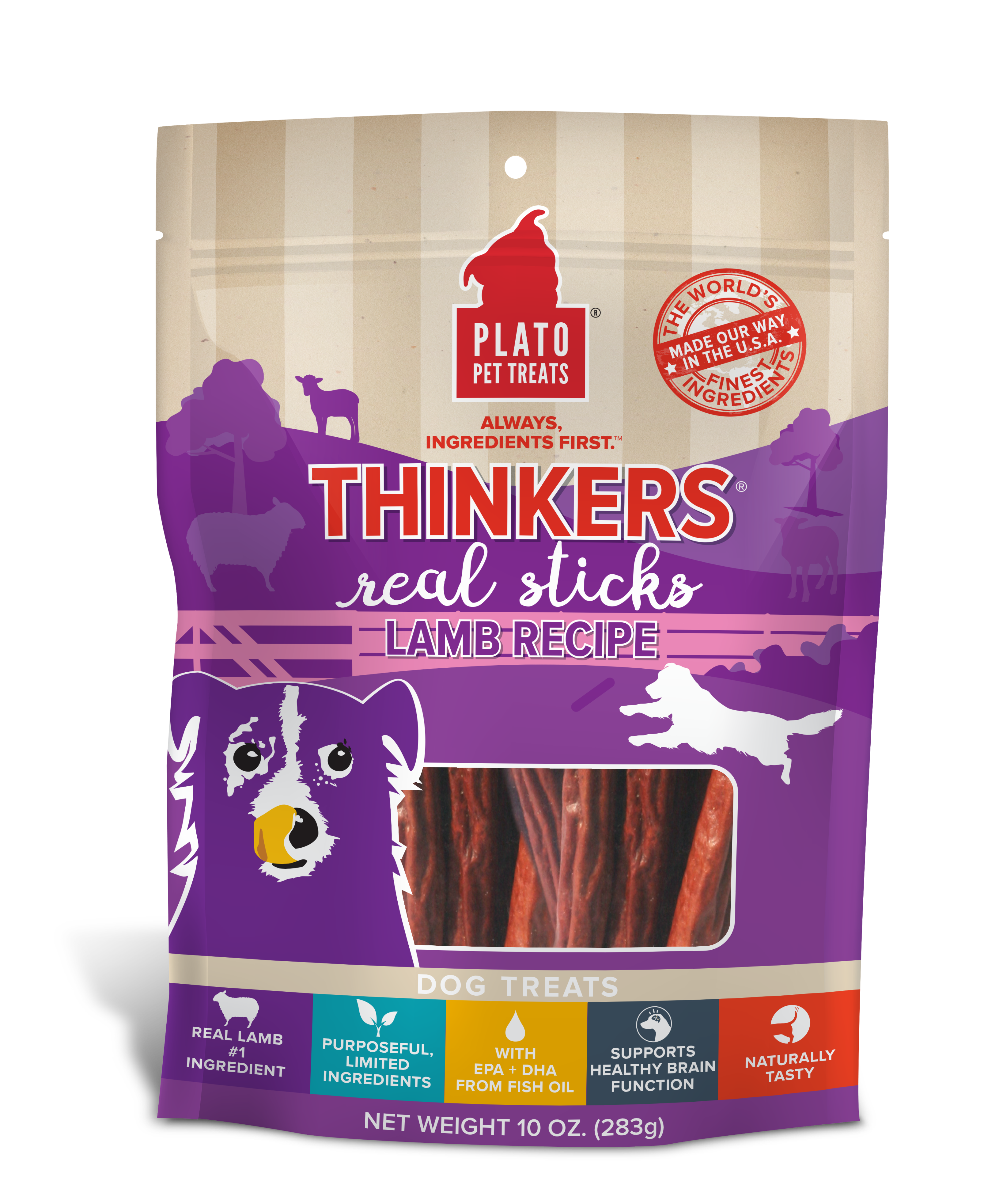 Plato-Thinkers Lamb Meat Stick Dog Treats