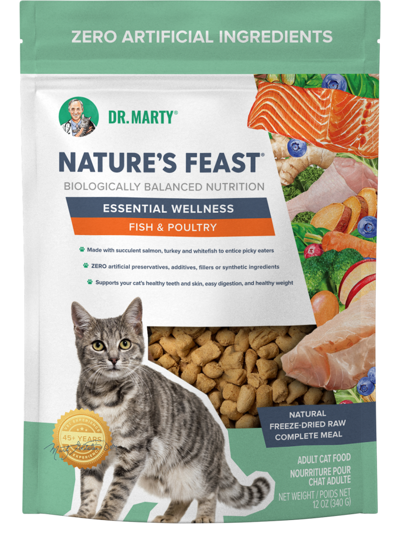 Dr. Marty-Nature’s Feast Essential Wellness Fish & Poultry Freeze Dried Raw Cat Food