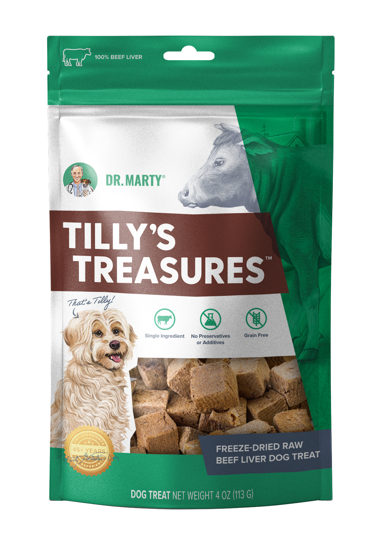 Dr. Marty-Tilly’s Treasures Freeze Dried Raw Beef Liver Dog Treats