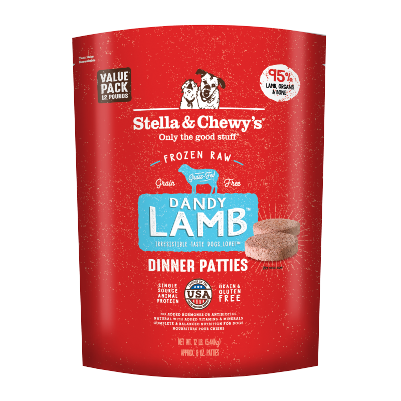 Stella & Chewy's-Raw Frozen Dandy Lamb Dinner Patties for Dogs