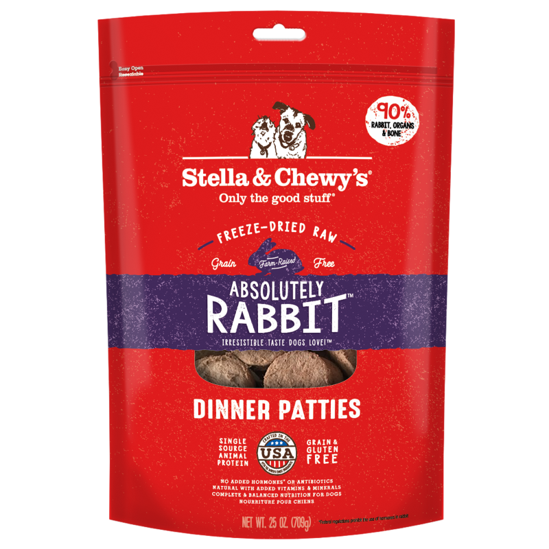 Stella & Chewy's-Absolutely Rabbit Grain Free Dinner Patties Freeze Dried Raw Dog Food