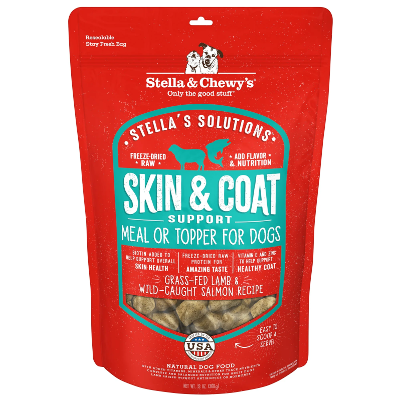 Stella & Chewy's-Stella's Solutions Skin & Coat Boost Grass Fed Lamb & Wild Caught Salmon Dinner Morsels Freeze-Dried Raw Dog Food