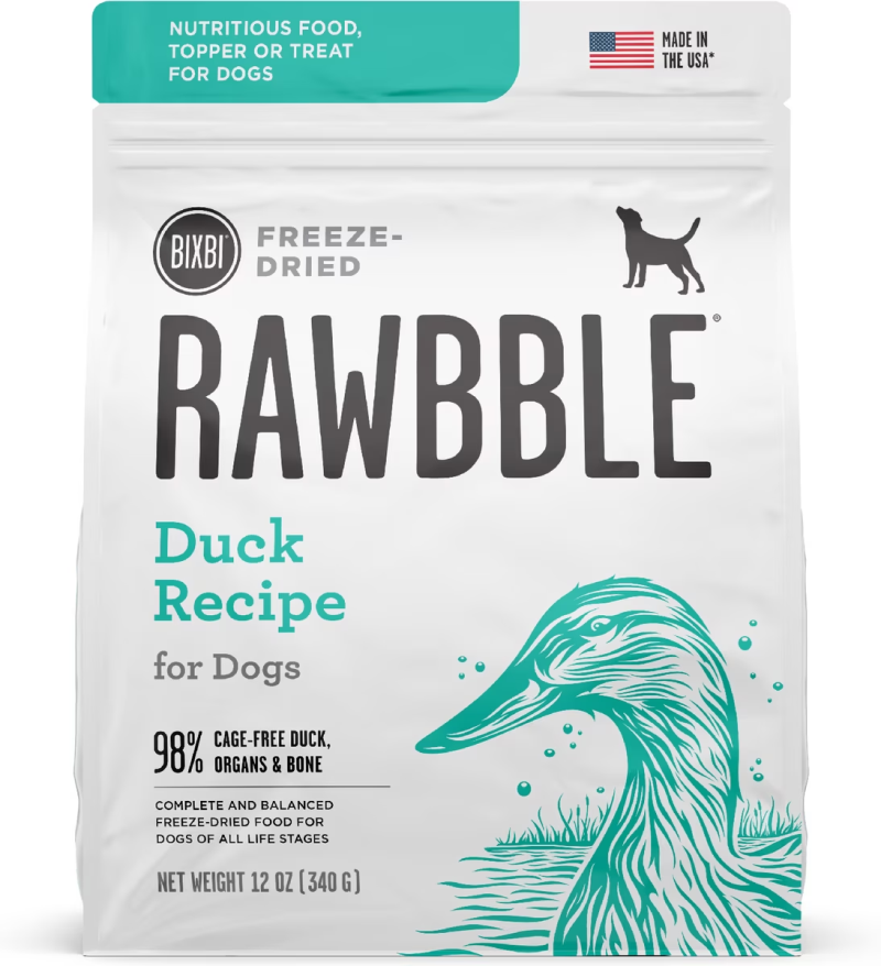 Bixbi-Rawbble Freeze-Dried Duck Recipe Dog Food