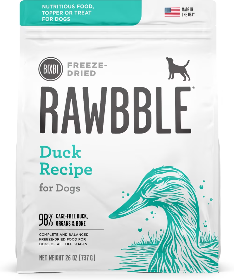 Bixbi-Rawbble Freeze-Dried Duck Recipe Dog Food