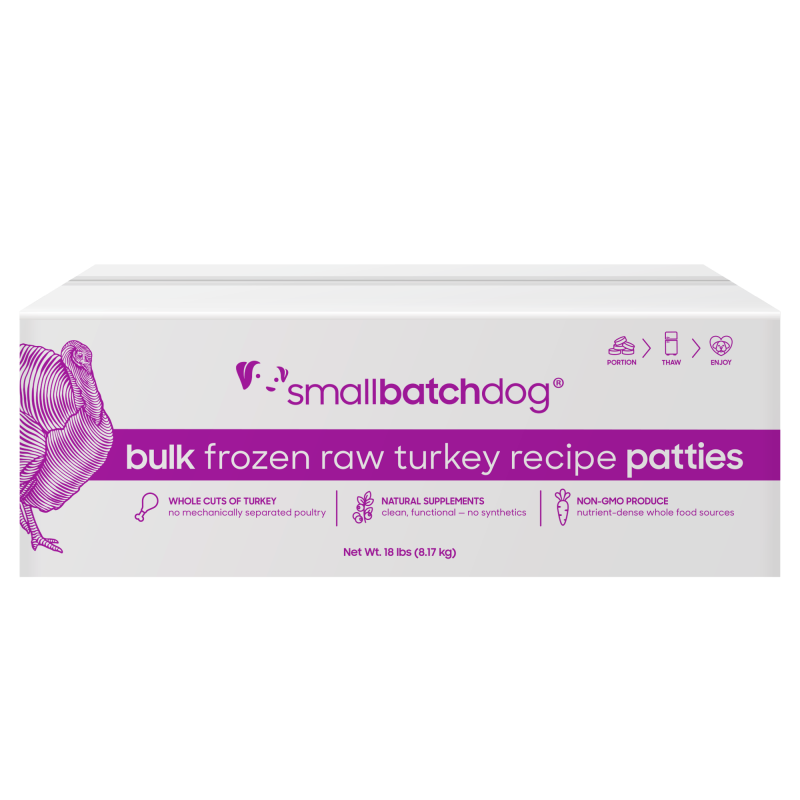 Smallbatch-Raw Frozen Turkey Patties for Dogs