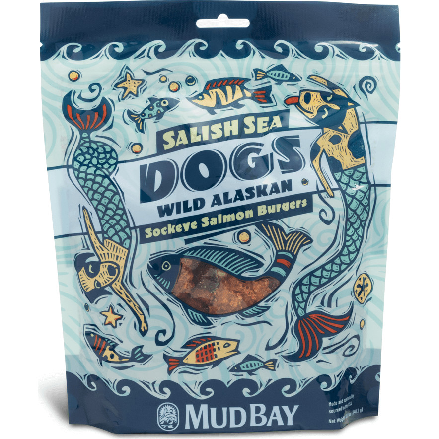 Mud Bay Salish Sea Dog Treats, Sockeye Salmon, Burgers, 12-oz-