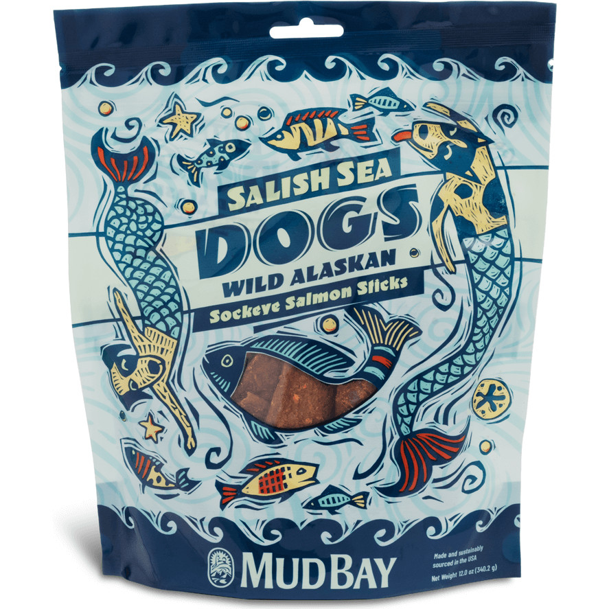 Mud Bay Salish Sea Dog Treats, Sockeye Salmon, Sticks, 12-oz-