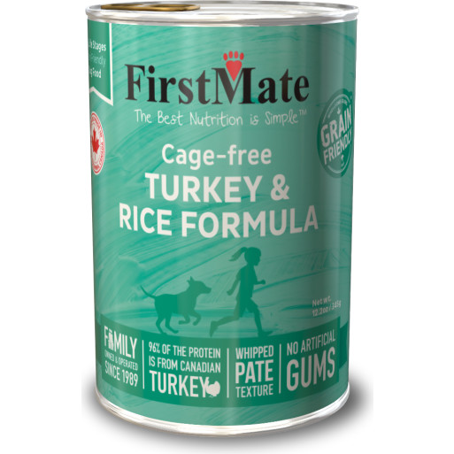 FirstMate Grain Friendly Canned Dog Food, Turkey & Rice, 12.2-oz-