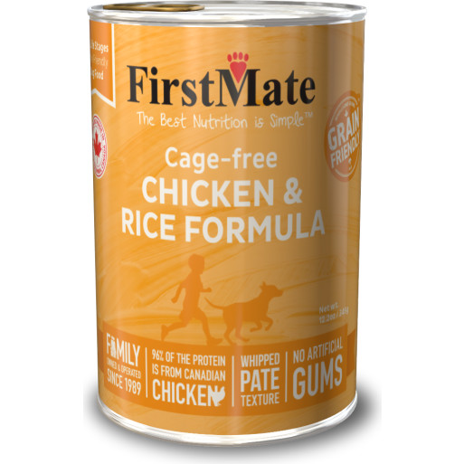 FirstMate Grain Friendly Canned Dog Food, Chicken & Rice, 12.2-oz-