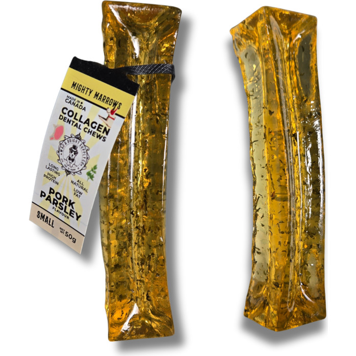 Wag & Bright Mighty Marrows Collagen Dog Chew, Pork Parsley, Small-