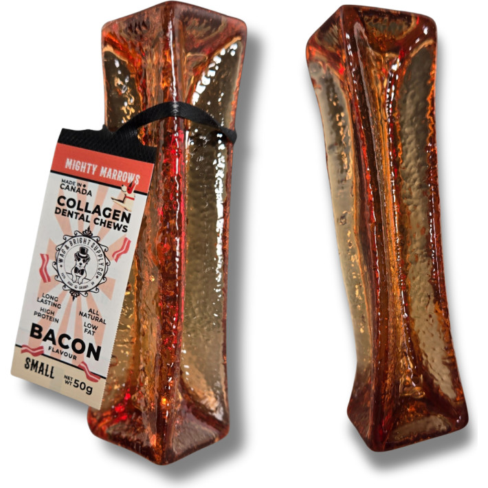 Wag & Bright Mighty Marrows Collagen Dog Chew, Bacon, Small-