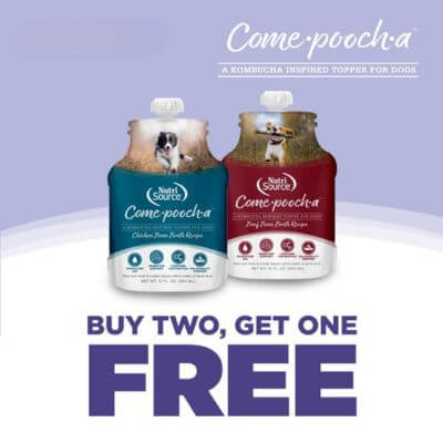 Buy 2 NutriSource Come-Pooch-A items, Get 1 FREE!