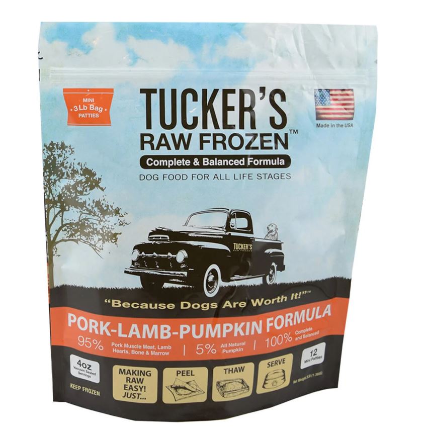 Tucker's Frozen Raw, 3lb, Pork, Lamb & Pumpkin