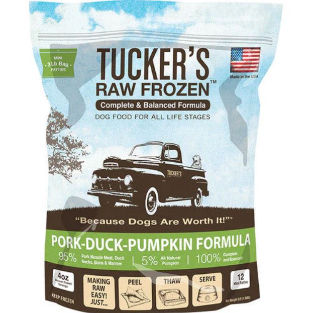 Tucker's Frozen Raw, 3lb, Pork, Duck & Pumpkin