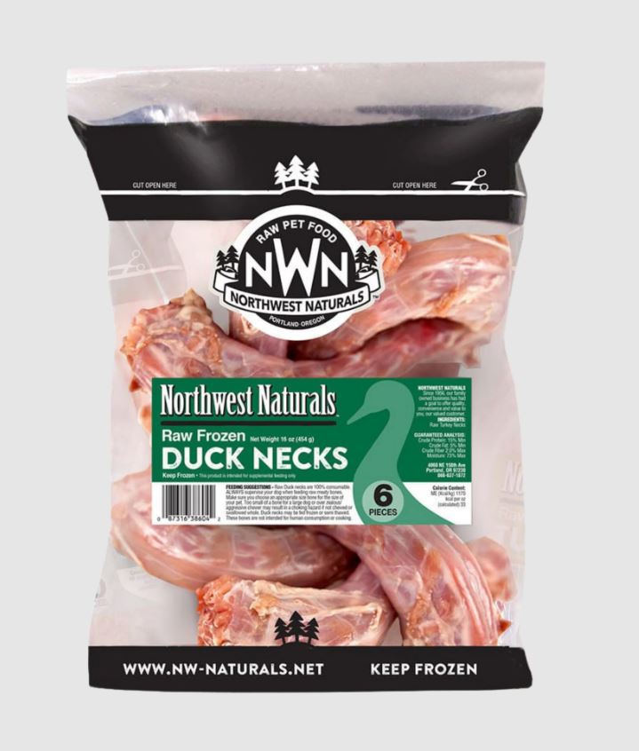 Northwest Naturals Frozen Bone Duck Necks 6 Ct