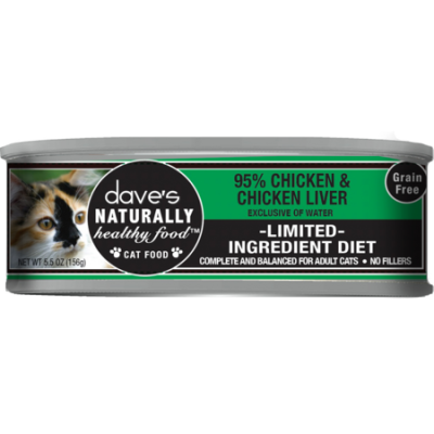 Dave's Cat Naturally Healthy, 5.5 oz, 95% Chicken & Chicken Liver