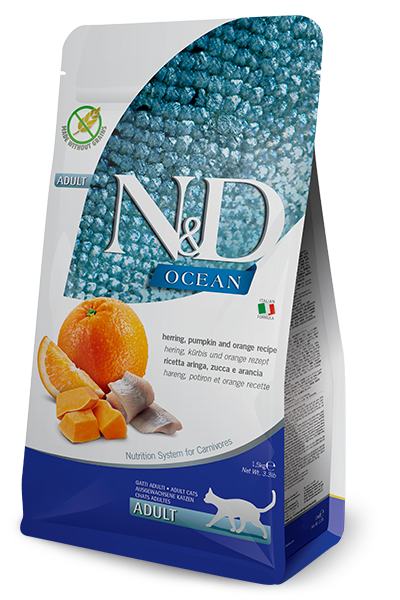 Farmina N&D Ocean Dry Cat Kibble - Herring, Pumpkin, & Orange