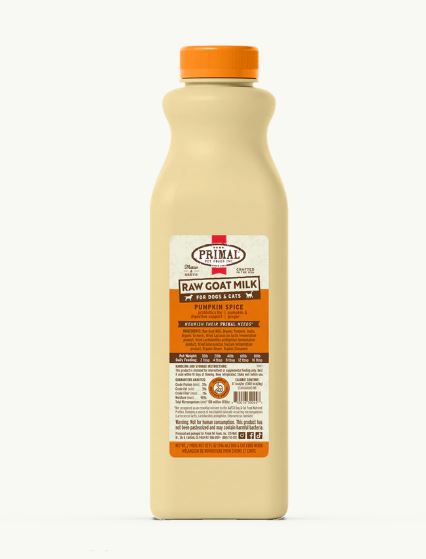 Primal Frozen Raw Goat's Milk, Pumpkin Spice