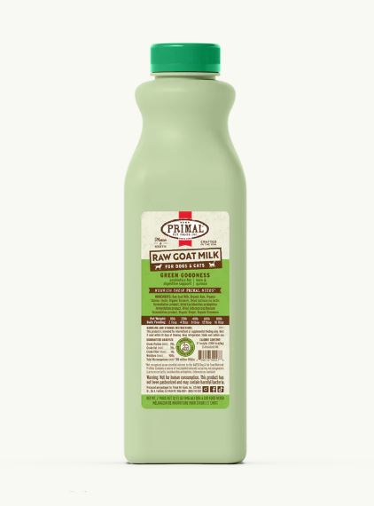 Primal Frozen Raw Goat's Milk, Green Goodness