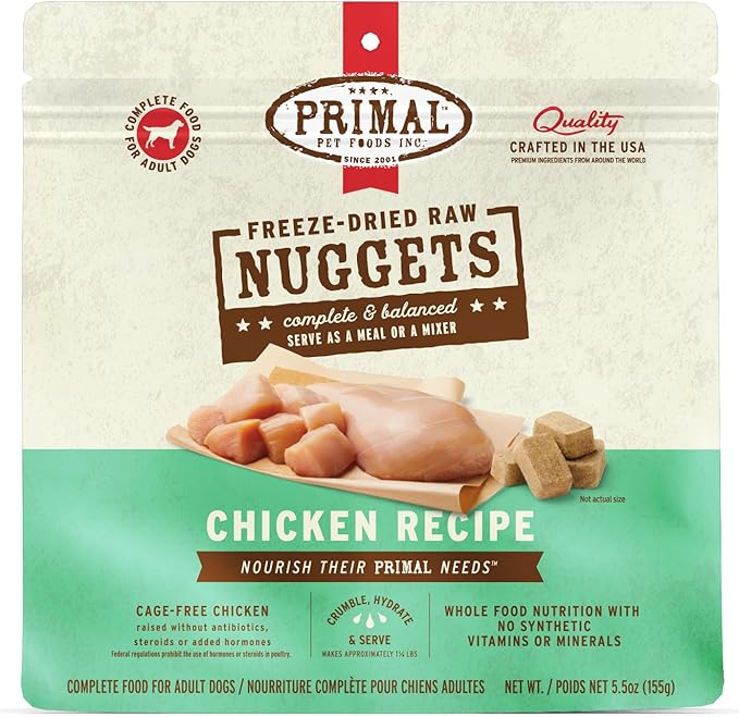 Primal Freeze-Dried Raw Chicken Nuggets for Dogs