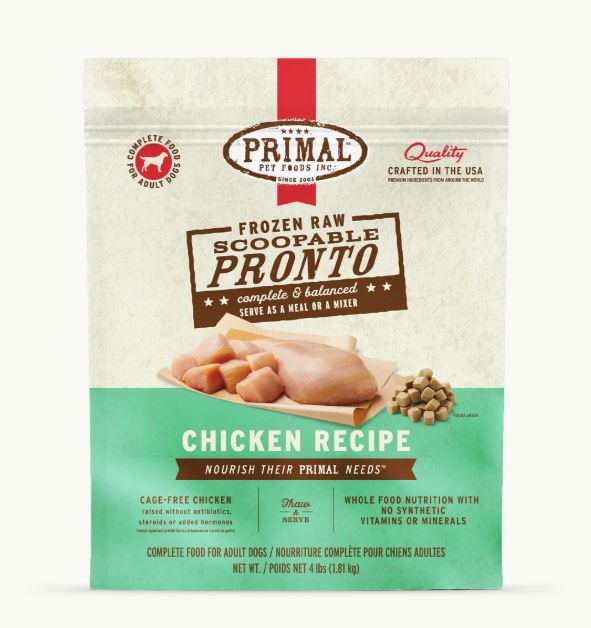 Primal Pronto Frozen Raw Chicken for Dogs, 4lb
