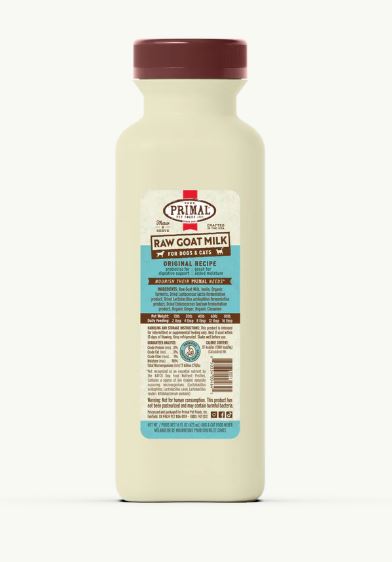 Primal Frozen Raw Goat's Milk, Original Recipe