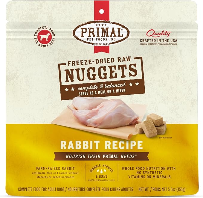 Primal Freeze-Dried Raw Rabbit Nuggets for Dogs