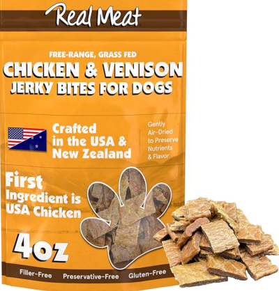 The Real Meat Co Jerky for Dogs 4oz-Chicken & Venison-