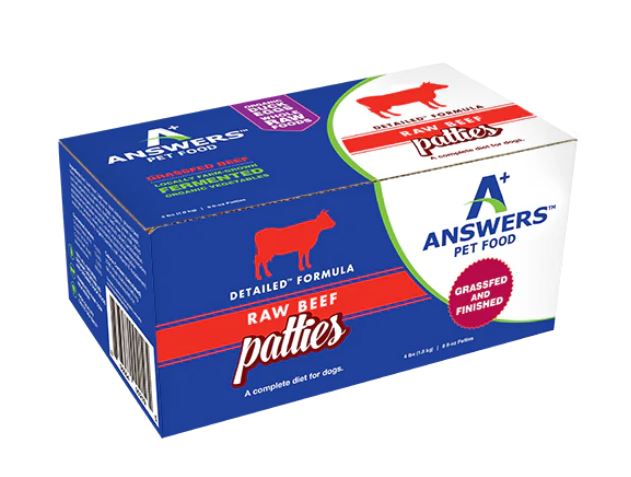 Answers Raw Dog Food Detailed™ Beef Patties 4lb