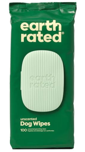 Earth Rated Compostable Pet Wipes-Unscented 100 Count
