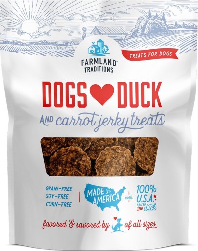 Dogs Love Jerky Treats, Duck & Carrot-Farmland Traditions