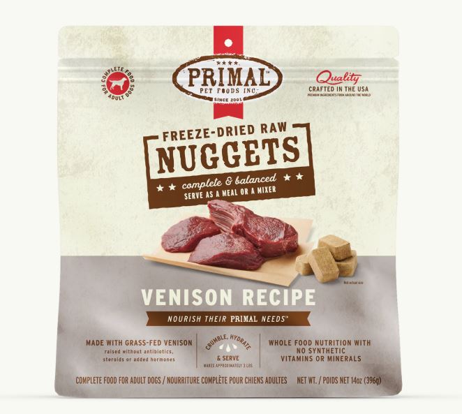 Primal Freeze-Dried Raw Venison Nuggets for Dogs
