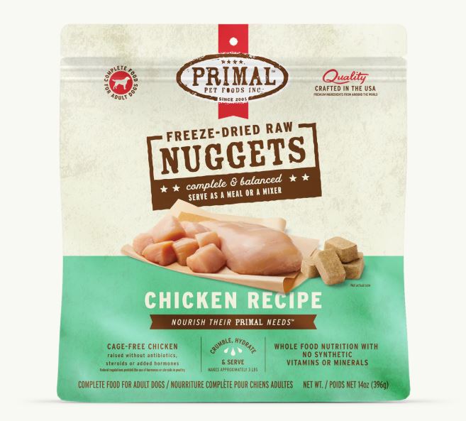 Primal Freeze-Dried Raw Chicken Nuggets for Dogs