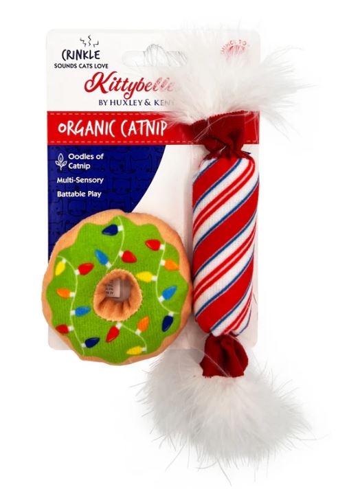 Huxley & Kent Lit Donut & Peppermint Candy Catnip Cat Toy