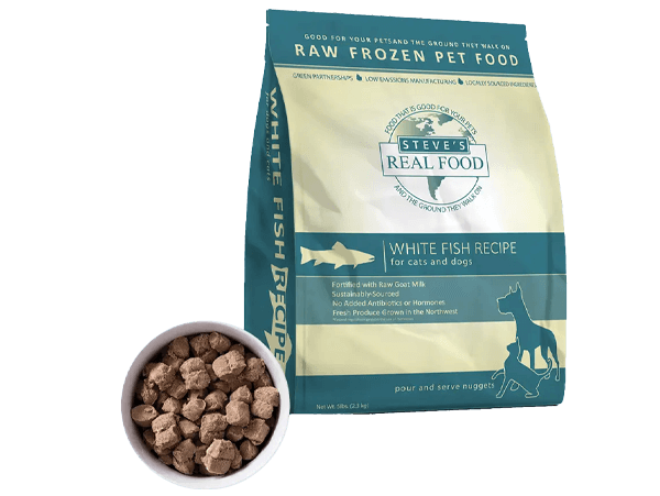 Steve's Frozen Raw Nuggets for Dogs & Cats, Whitefish