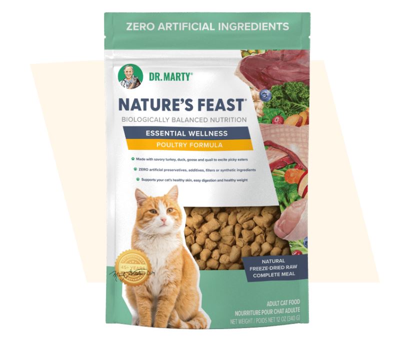 Dr. Marty's Freeze-Dried Raw Nature's Feast for Cats-Essential Wellness - Poultry