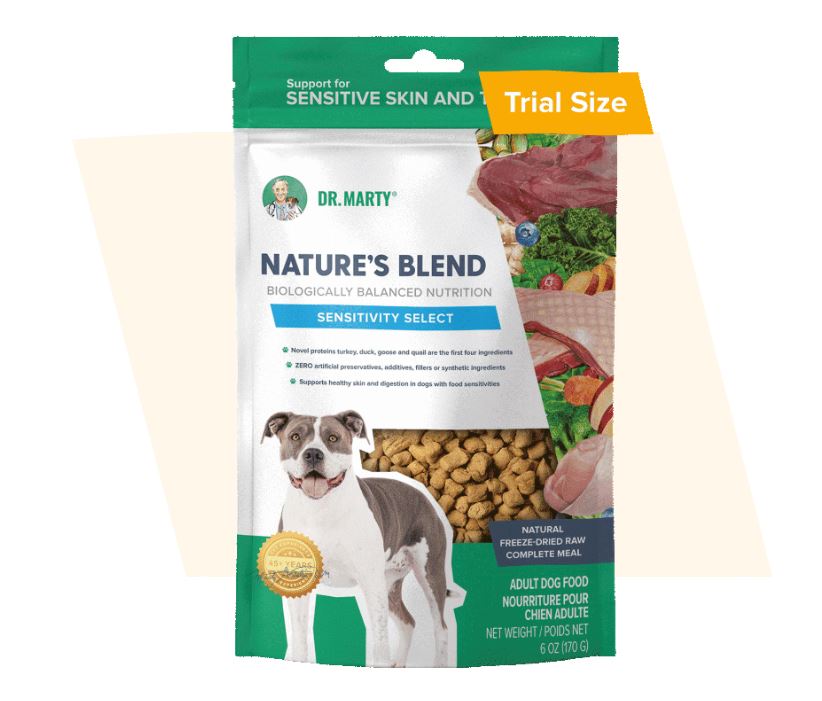 Dr. Marty's Freeze-Dried Raw Nature's Blend for Dogs-Sensitivity Select - Turkey, Duck, Goose, & Quail