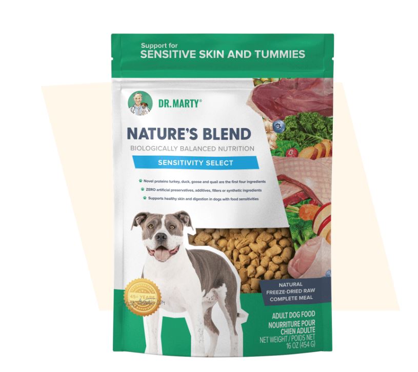 Dr. Marty's Freeze-Dried Raw Nature's Blend for Dogs-Sensitivity Select - Turkey, Duck, Goose, & Quail