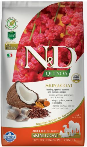 Farmina N&D QUINOA Skin & Coat Dry Kibble-Skin Herring