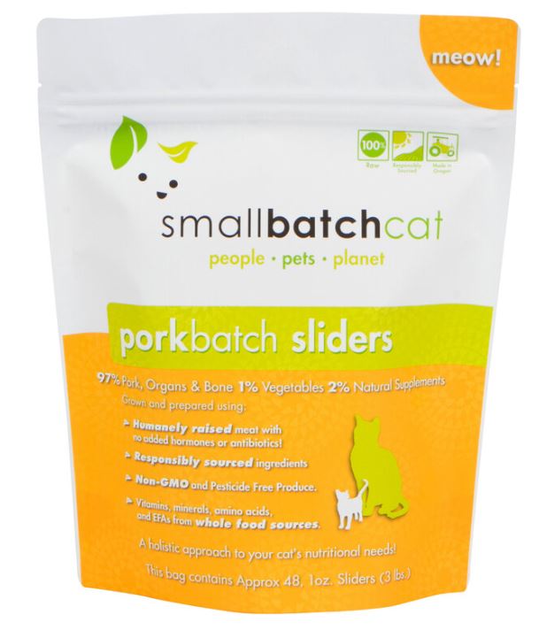 Smallbatch Raw Cat Food Pork Sliders 3lb