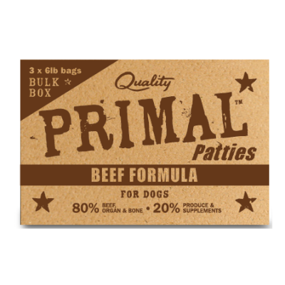 Primal Frozen Raw Beef Nuggets for Dogs, 18lb