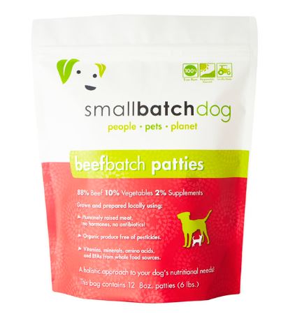 Smallbatch Frozen Raw Patties for Dogs, Beef