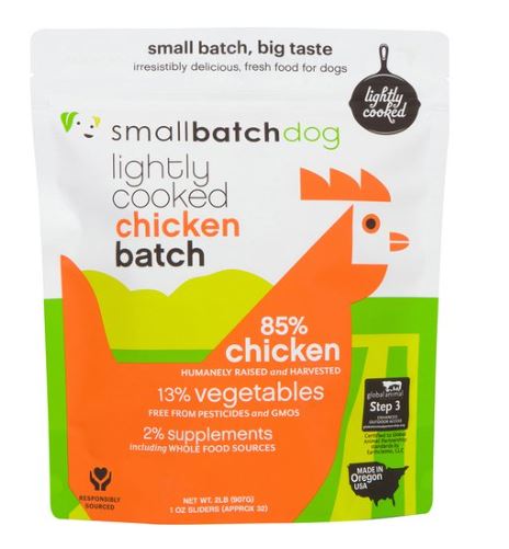 Smallbatch Lightly Cooked Dog Food Chicken Sliders 5lb