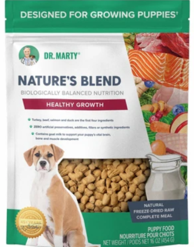 Dr. Marty's Freeze-Dried Raw Nature's Blend for Dogs, Healthy Growth