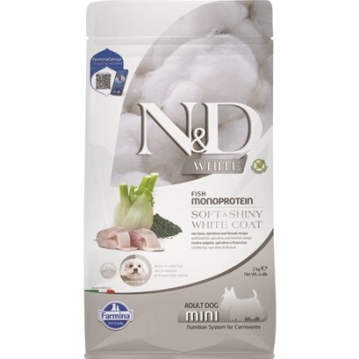 Farmina Dog Dry ND White Coat Dog Sea Bass Adult Mini 4.4#