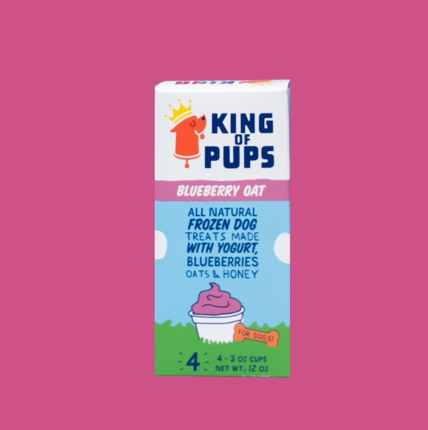 King Of Pups Frozen Treat 3oz 4pk-Blueberry & Oats