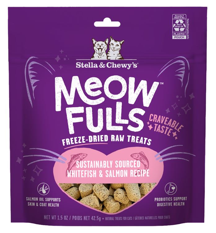 Stella & Chewy's Meowfulls Freeze Dried Cat Treats-Whitefish & Salmon