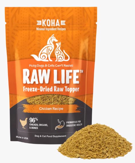KOHA Raw Life Freeze-Dried Raw Topper, 8 oz-Chicken Recipe