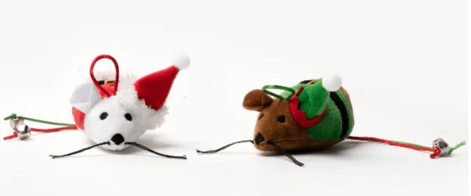 Silver Paw Christmas Cat Toy-Santa & Elf Mice
