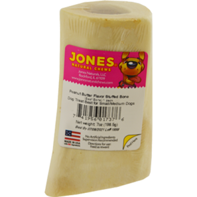 Jones Stuffed Beef Bones Peanut Butter Flavor 4”